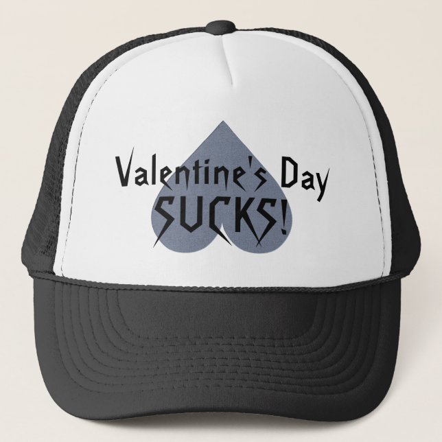 Grey Heart Anti-Valentine custom hats (Front)