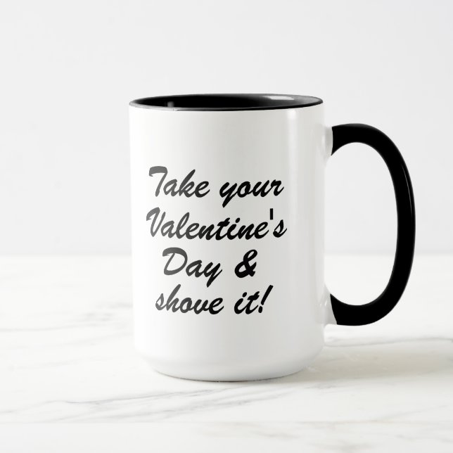 Grey Heart Anti-Valentine custom mug (Right)