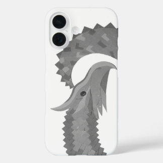 Grey heart dragon on white Case-Mate iPhone case
