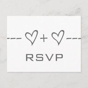 Grey Heart Equation RSVP Postcard