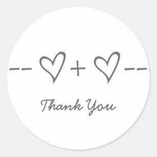 Grey Heart Equation Thank You Stickers