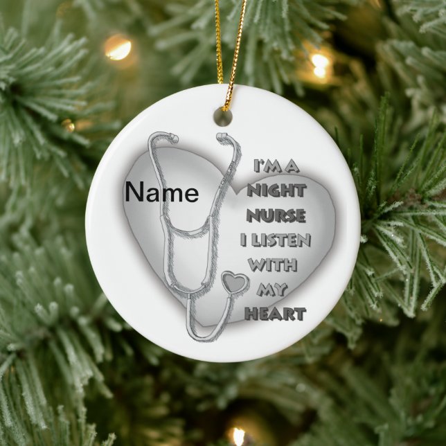 Grey Heart Night Nurse Ceramic Tree Decoration (Tree)