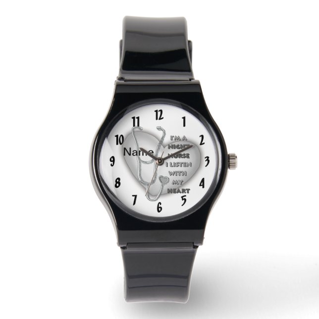 Grey Heart Night Nurse Watch (Front)
