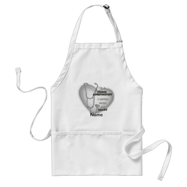 Grey Heart Nurse Anaesthetist Standard Apron (Front)