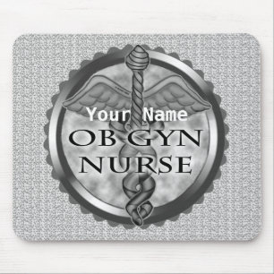 Grey heart ObGyn Nurse Mouse Pad
