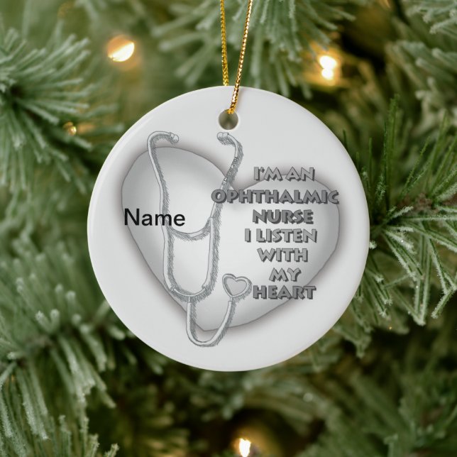 Grey Heart Ophthalmic Nurse Ceramic Tree Decoration (Tree)