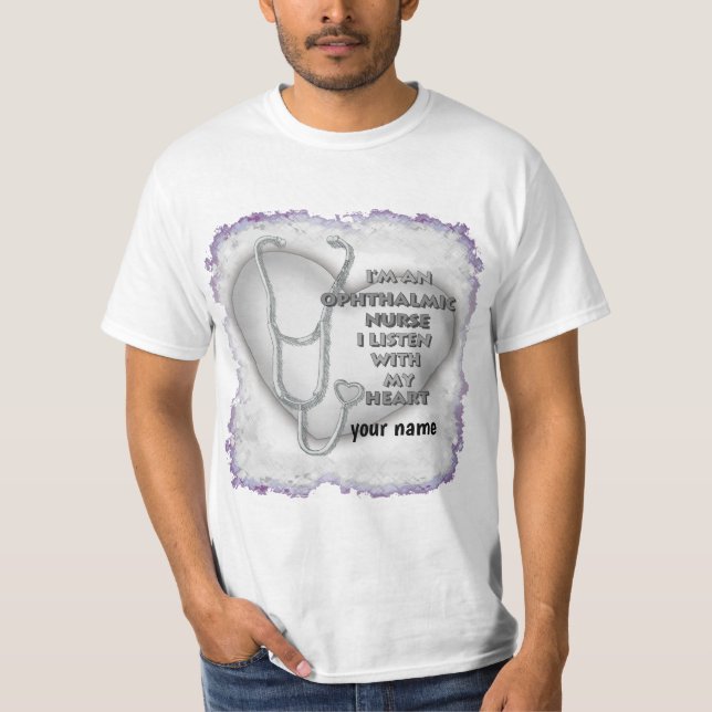 Grey Heart Ophthalmic Nurse T-Shirt (Front)