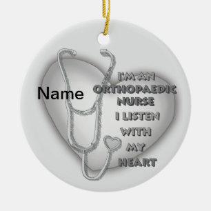 Grey Heart Orthopaedic Nurse Ceramic Tree Decoration