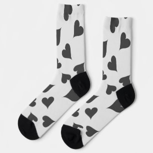 Grey hearts pattern on socks
