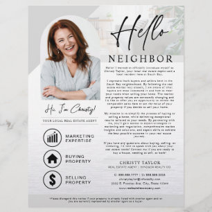 Grey Hello Neighbour Real Estate Agent Introductio Flyer