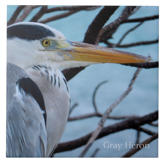 Grey Heron Tile (Front)