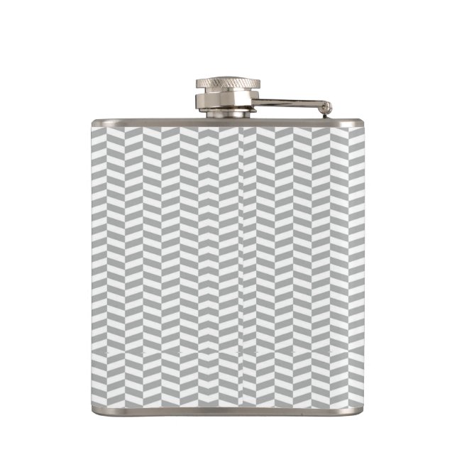 Grey Herringbone Hip Flask (Back)