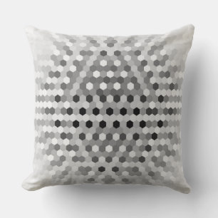 Grey Hexagons Pattern Cushion