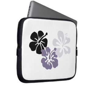 Grey Hibiscus Electronics Bag