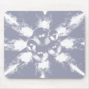 Grey high contrast music speakers mouse pad