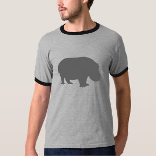 Grey Hippo Silhouette T-Shirt