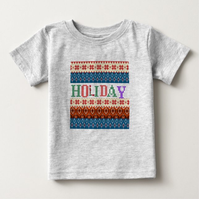 Grey Holiday Baby  T-Shirt (Front)