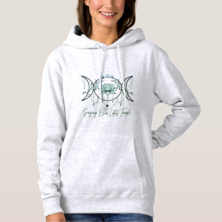 Grey Hoodie, Triple Goddess & Lotus Green  Hoodie