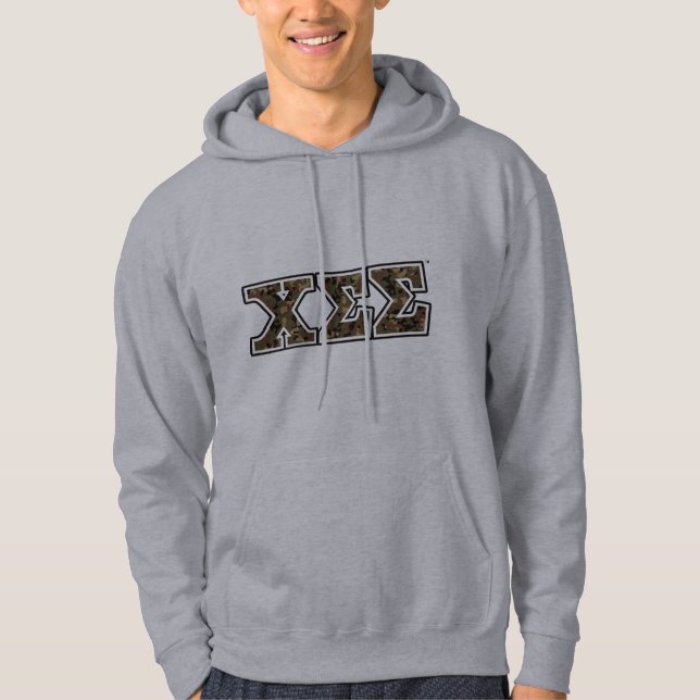 Grey Hoodie with Camo Letters (Front)