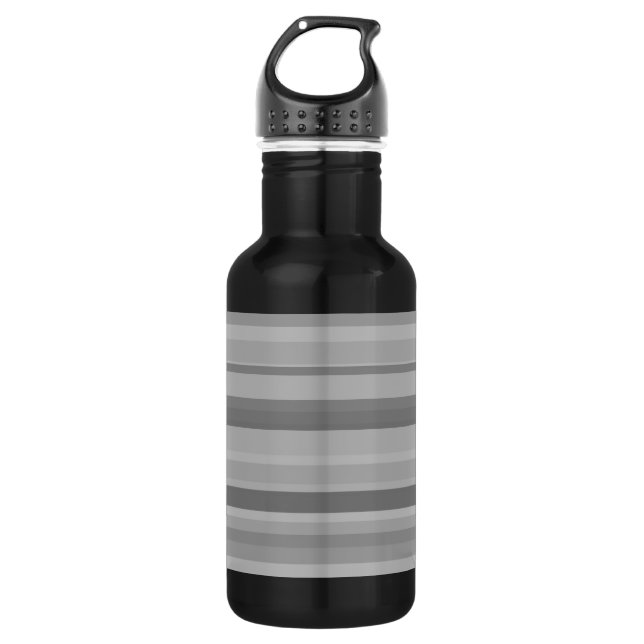 Grey horizontal stripes 532 ml water bottle (Front)