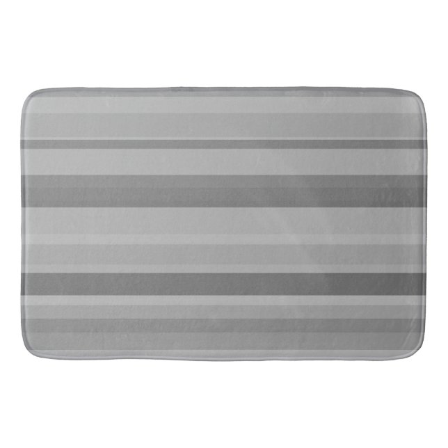 Grey horizontal stripes bath mat (Front)