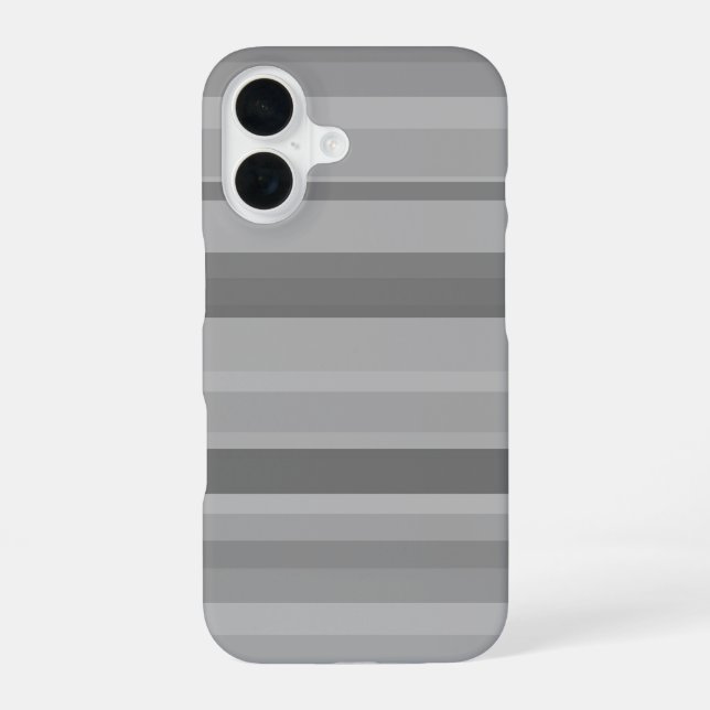 Grey horizontal stripes iPhone 16 case (Back)