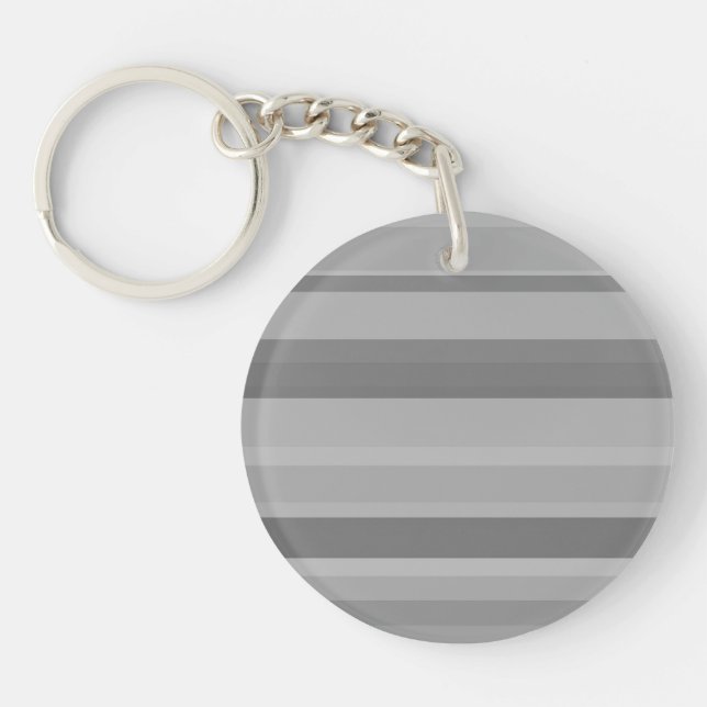Grey horizontal stripes key ring (Front)