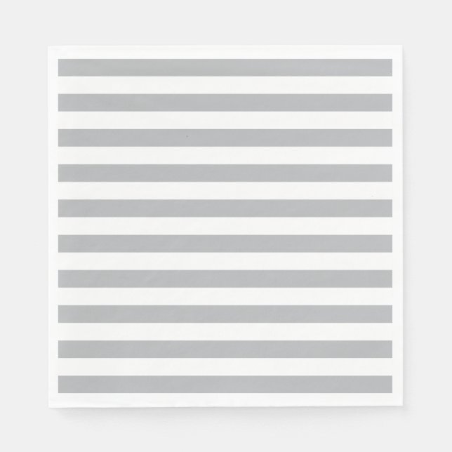 Grey Horizontal Stripes Napkin (Front)
