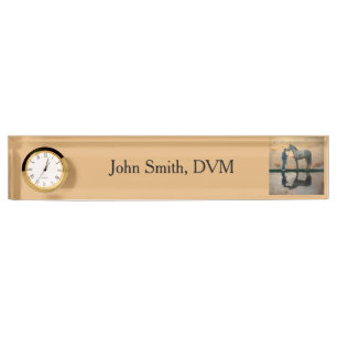 Grey Horse And Groom OTTB Desk Name Plate