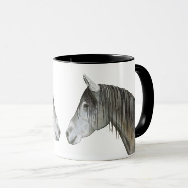 Grey Horse Coffee Mug (Front Right)