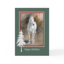 Grey Horse Holiday Card OTTB