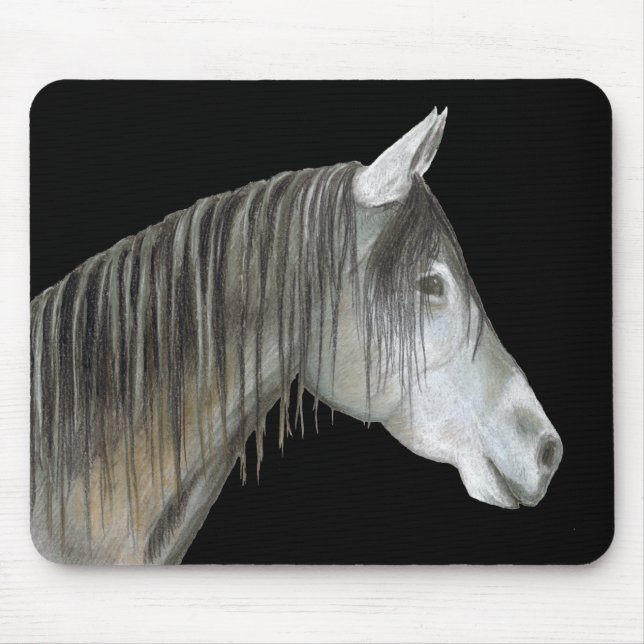 Grey Horse Mouse Pad (Front)