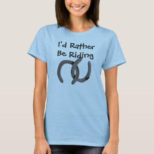 Grey Horse Shoes I'd Rather Be Riding Womans Top