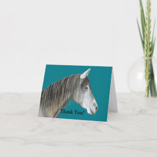 Grey Horse Thank You Card