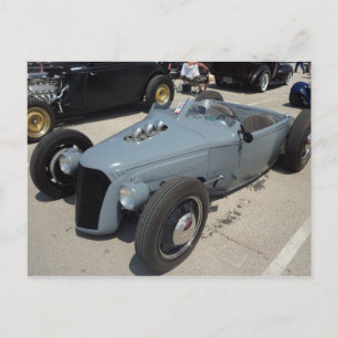 Grey Hot Rod Postcard