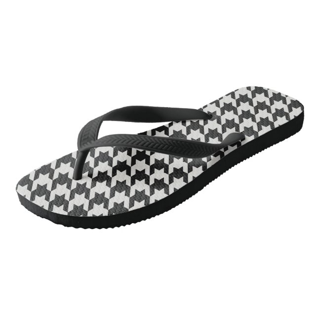 Grey Houndstooth Jandals (Angled)