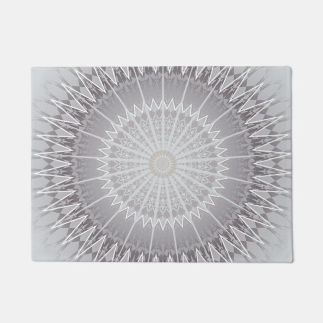 Grey Hues Mandala Geometric Doormat (Front)