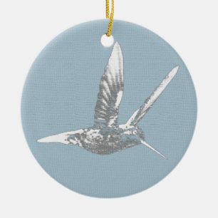 Grey Hummingbird Ornament