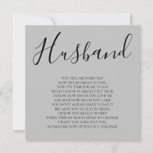 Grey Husband poem from wife Card