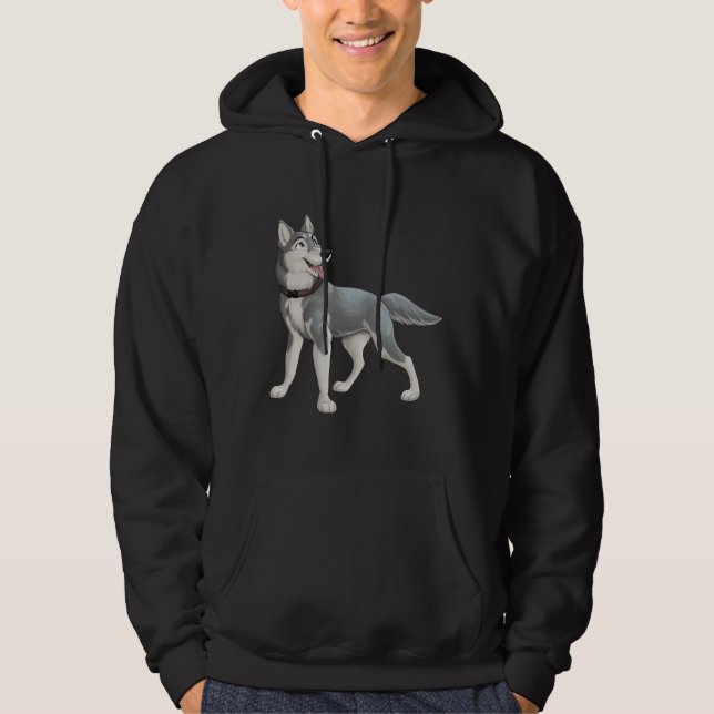 Grey Husky         Hoodie (Front)