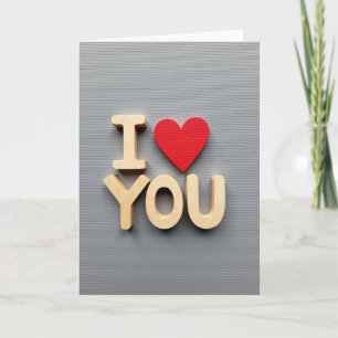 Grey I Love You Romantic Card