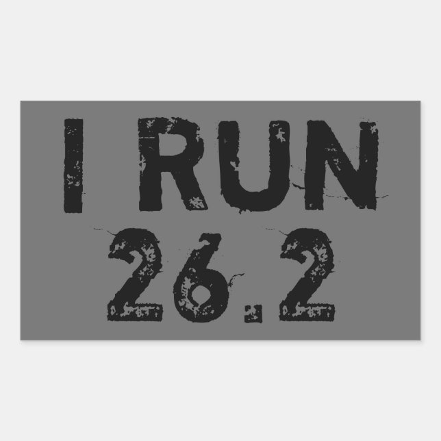 Grey I Run 26.2 Sticker (Front)