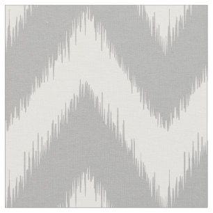 Grey Ikat Chevron Fabric