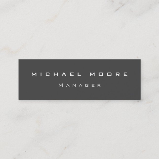 Grey impressive stunning quality resistant mini business card (Front)