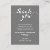 Grey In Lieu Of Favours Charity Donation Wedding