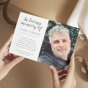 Grey In Loving Memory Photo Death Announcement