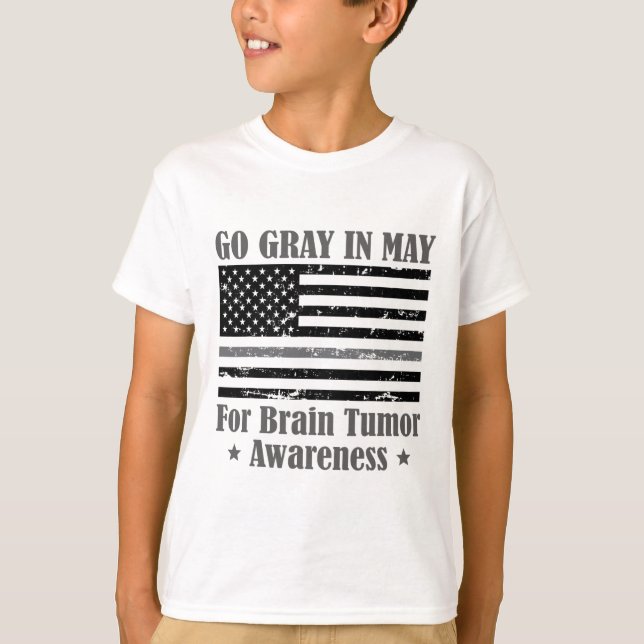 Grey In May Brain Tumour Awareness Cancer Hope Gre T-Shirt (Front)