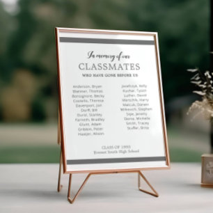 Grey In Memory Of Our Classmates Reunion Memorial Poster