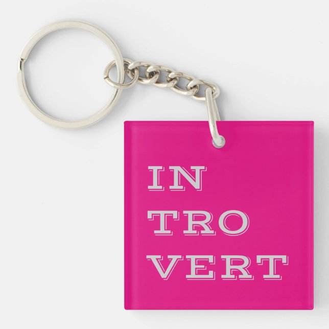 Grey Introvert Acrylic Keychain (Front)
