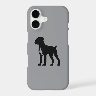 Grey iPhone 17 Case with Dog Silhouette Design